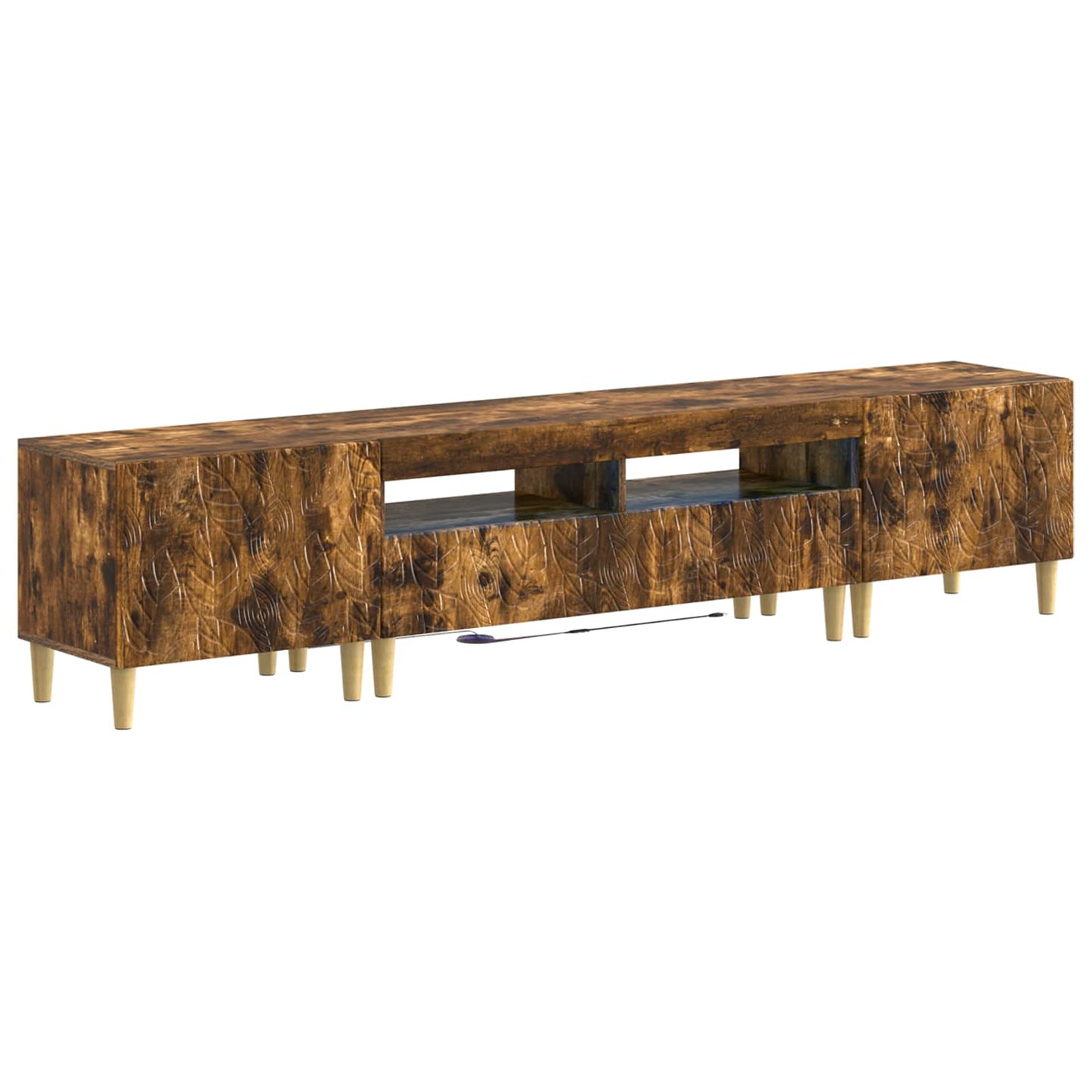 vidaXL 5 Piece LED TV Cabinet Smoked Oak Engineered Wood