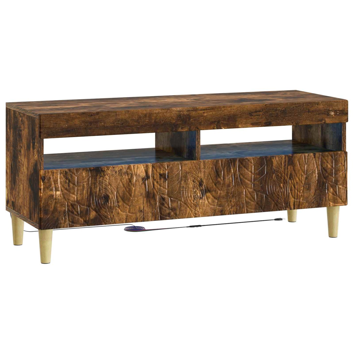 vidaXL 5 Piece LED TV Cabinet Smoked Oak Engineered Wood