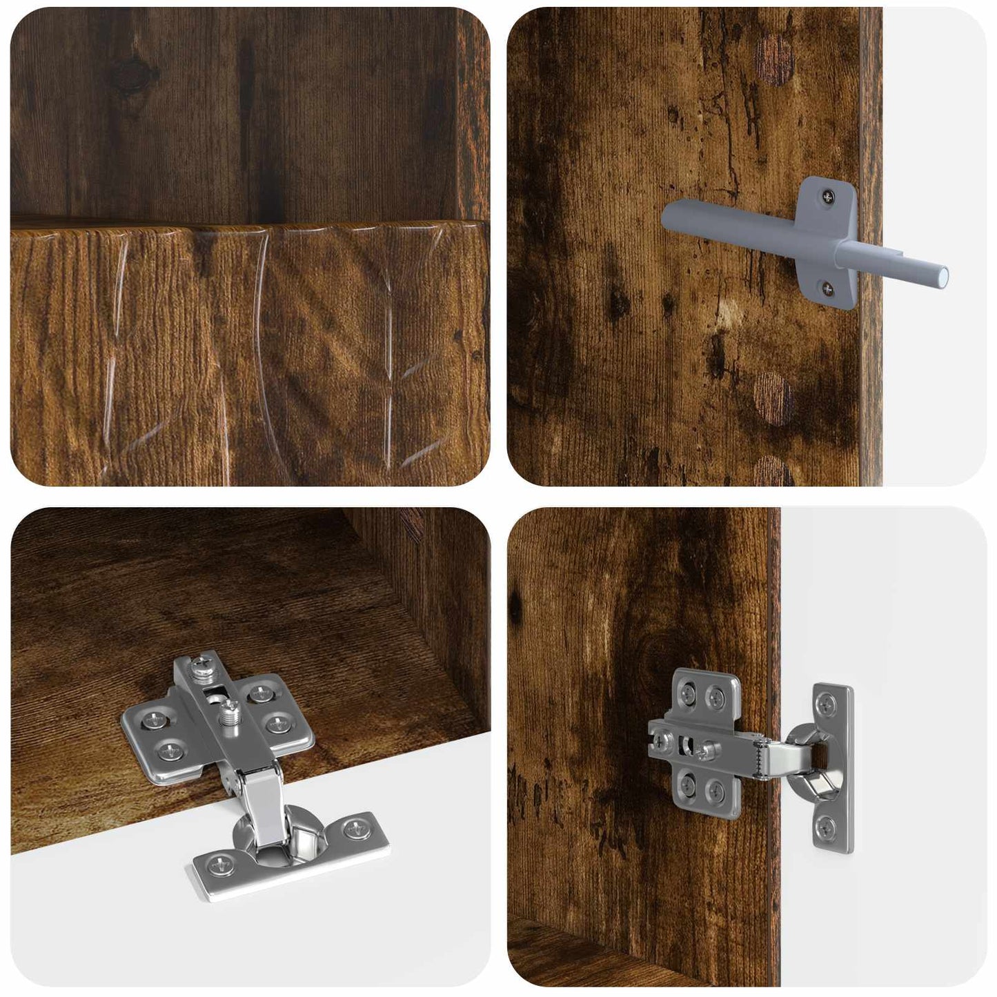 vidaXL 5 Piece LED TV Cabinet Smoked Oak Engineered Wood