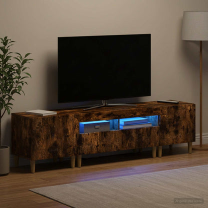 vidaXL 3 Piece LED TV Cabinet DELFT Smoked Oak Engineered Wood