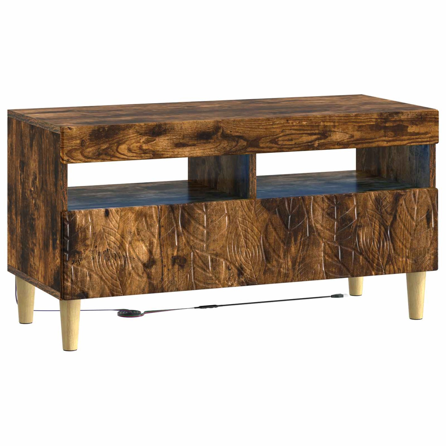 vidaXL 5 Piece LED TV Cabinet Smoked Oak Engineered Wood