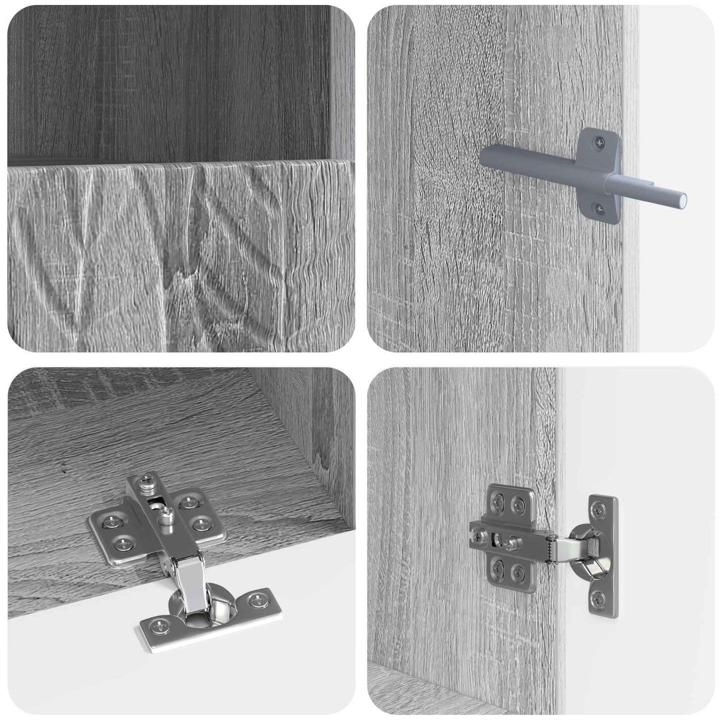 vidaXL 5 Piece LED TV Cabinet Grey Sonoma Engineered Wood