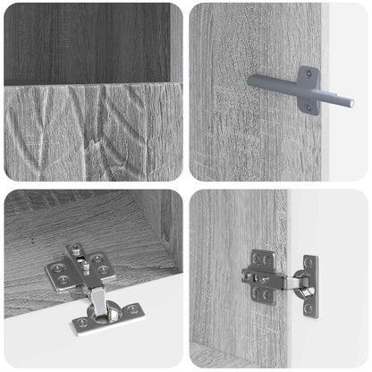 vidaXL 5 Piece LED TV Cabinet Grey Sonoma Engineered Wood