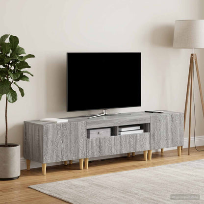 vidaXL 3 Piece LED TV Cabinet DELFT Grey Sonoma Engineered Wood