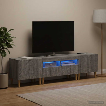 vidaXL 3 Piece LED TV Cabinet DELFT Grey Sonoma Engineered Wood