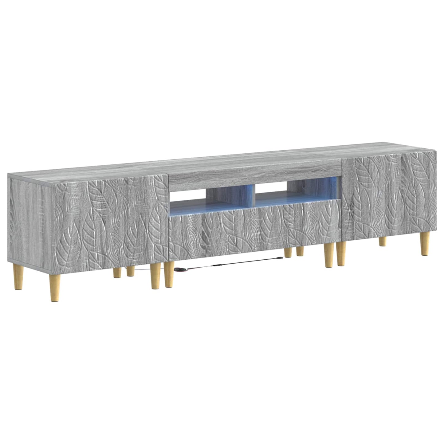 vidaXL 5 Piece LED TV Cabinet Grey Sonoma Engineered Wood