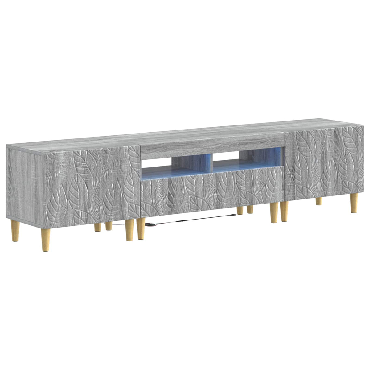 vidaXL 3 Piece LED TV Cabinet DELFT Grey Sonoma Engineered Wood