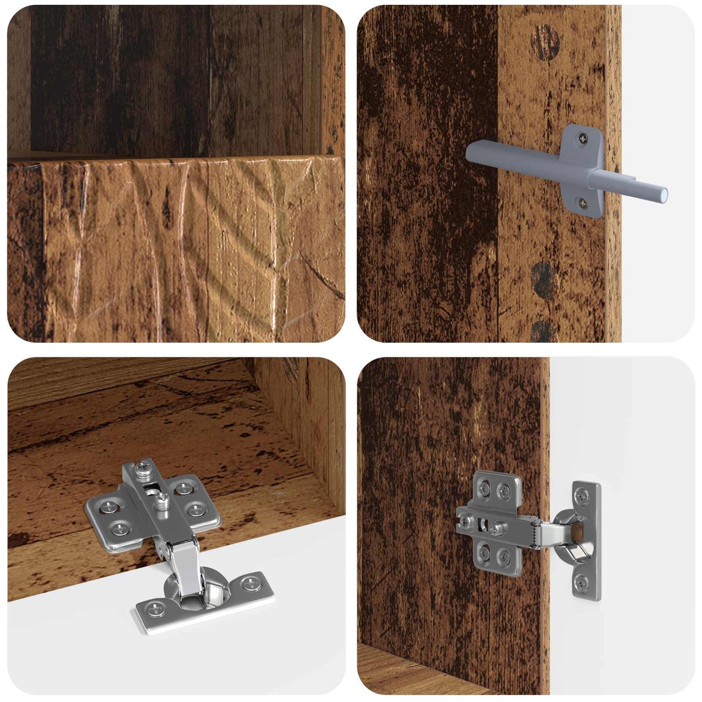 vidaXL 5 Piece LED TV Cabinet Old Wood Engineered Wood