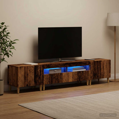 vidaXL 3 Piece LED TV Cabinet DELFT Old Wood Engineered Wood