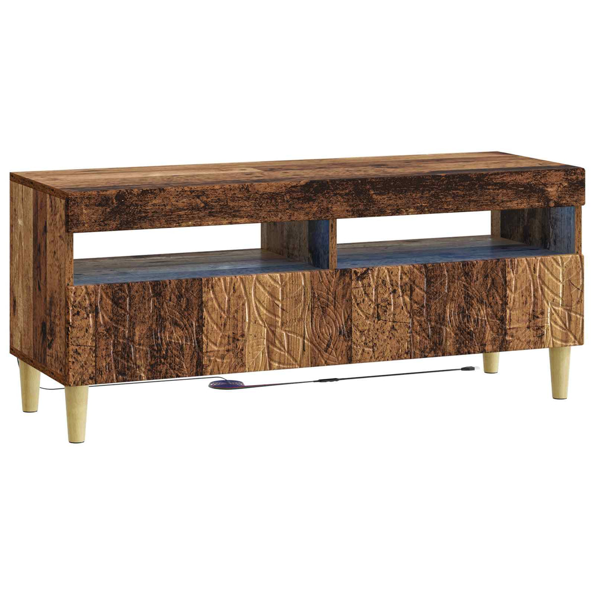 vidaXL 3 Piece LED TV Cabinet DELFT Old Wood Engineered Wood