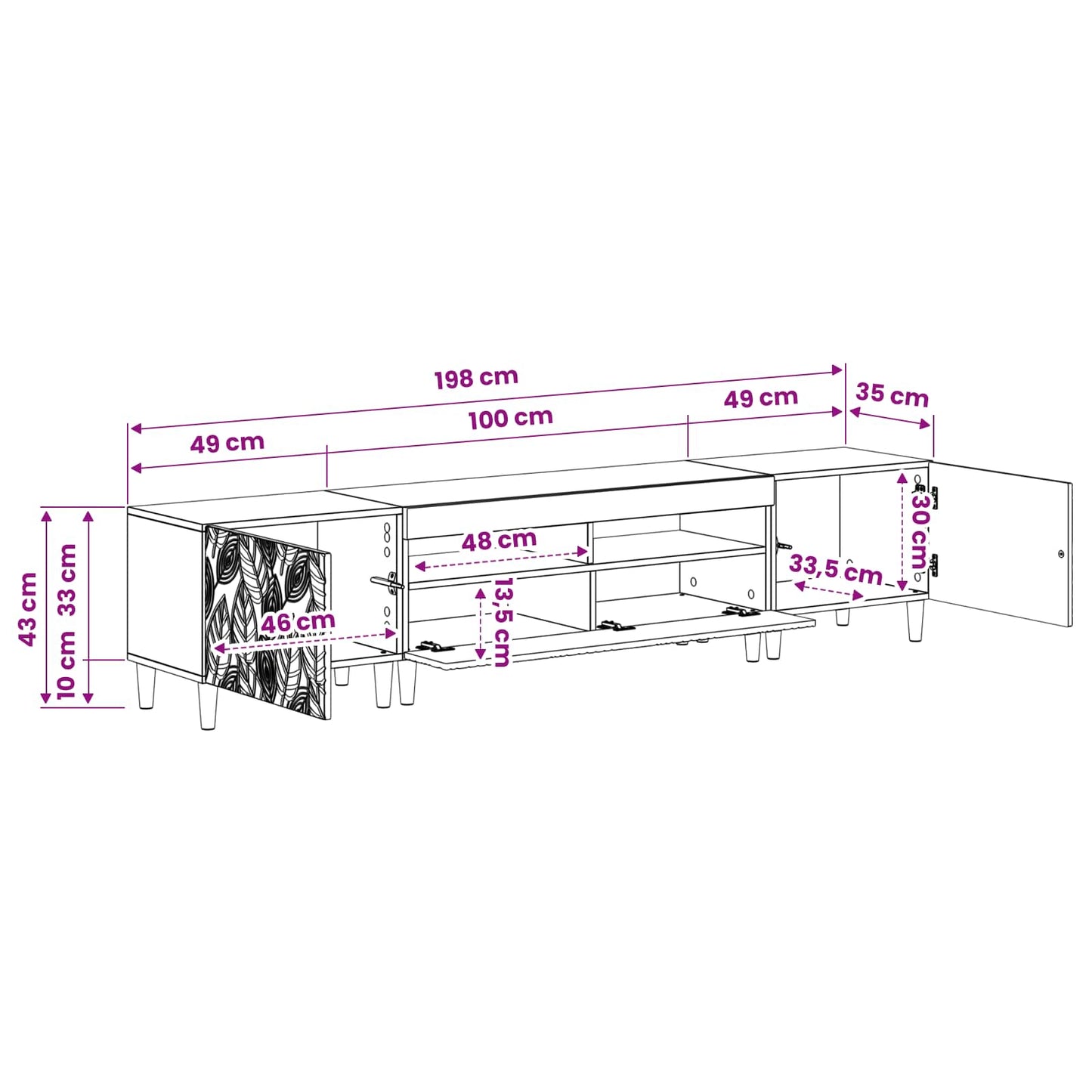 vidaXL 5 Piece LED TV Cabinet Old Wood Engineered Wood