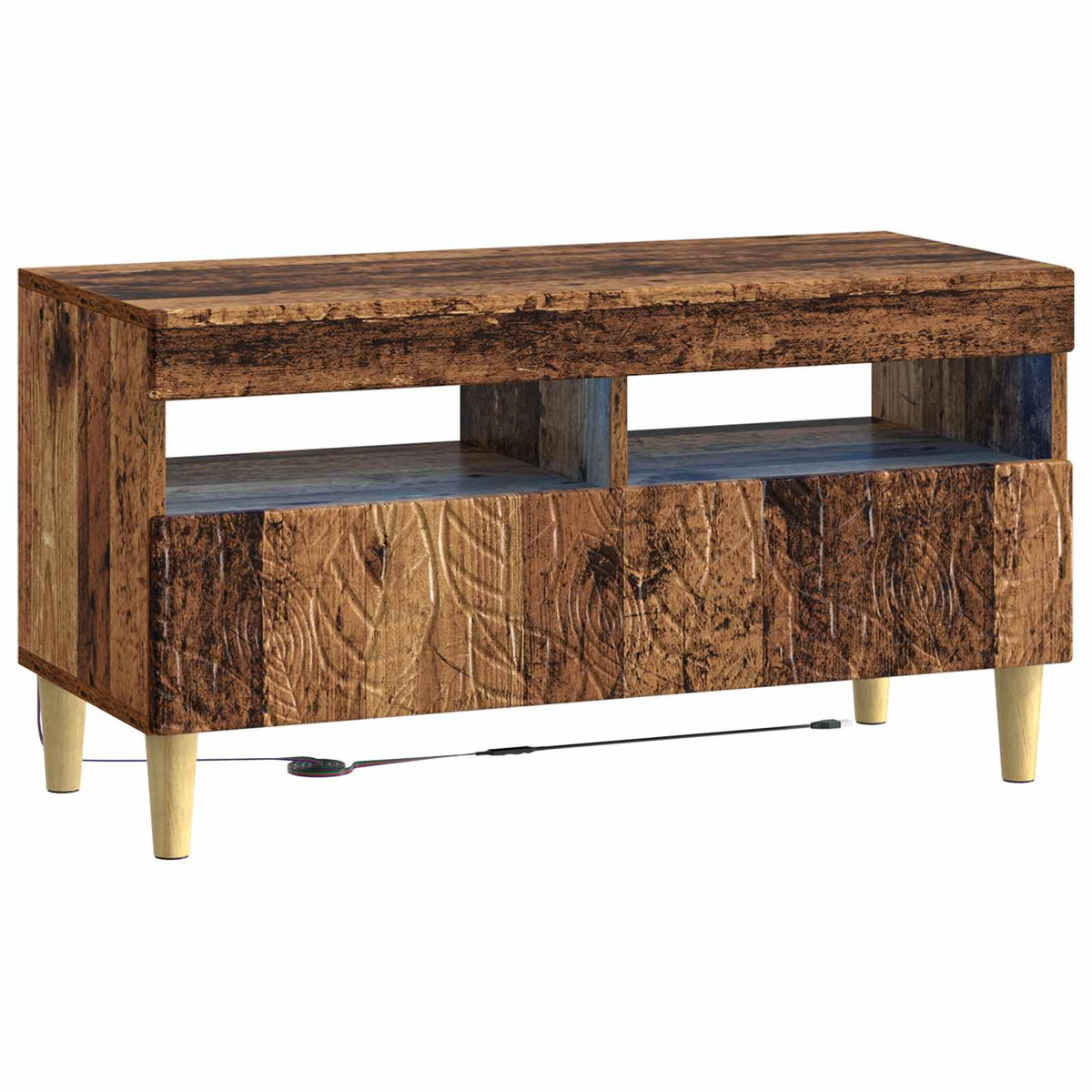 vidaXL 3 Piece LED TV Cabinet DELFT Old Wood Engineered Wood
