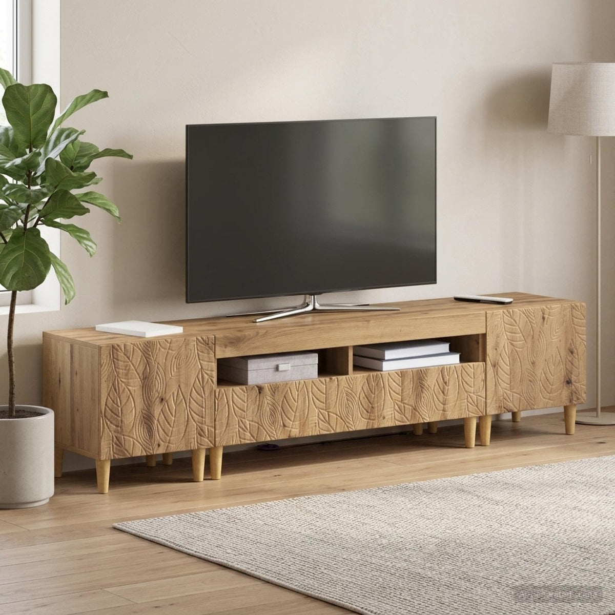 vidaXL 3 Piece LED TV Cabinet DELFT Artisan Oak Engineered Wood