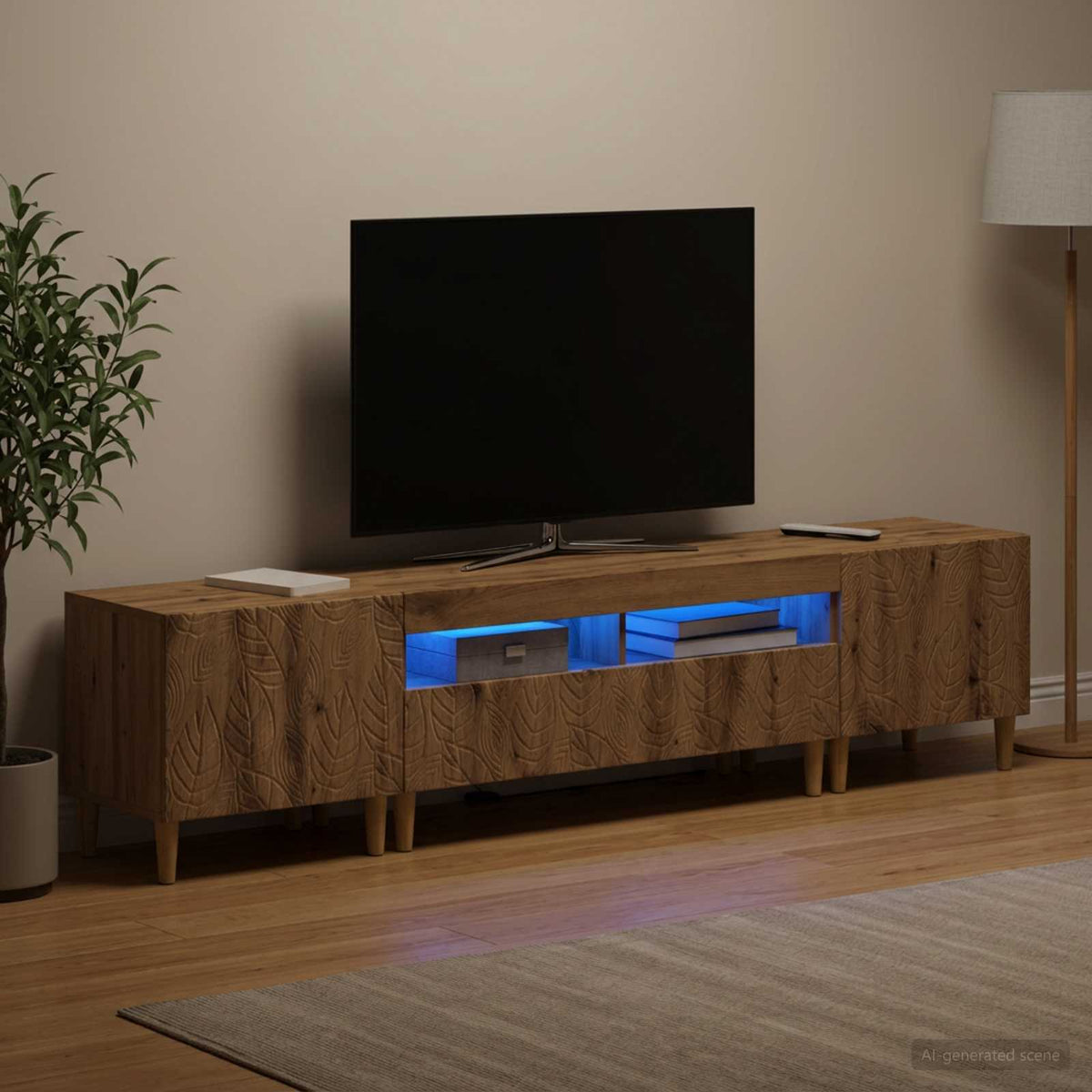 vidaXL 3 Piece LED TV Cabinet DELFT Artisan Oak Engineered Wood