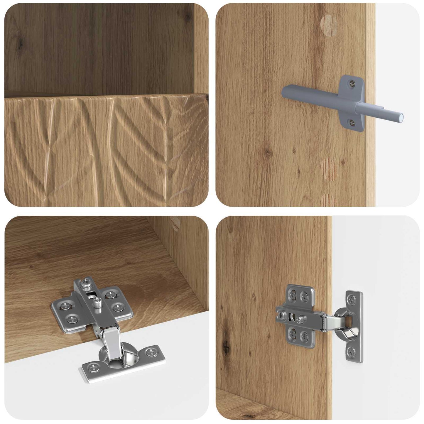 vidaXL 5 Piece LED TV Cabinet Artisan Oak Engineered Wood