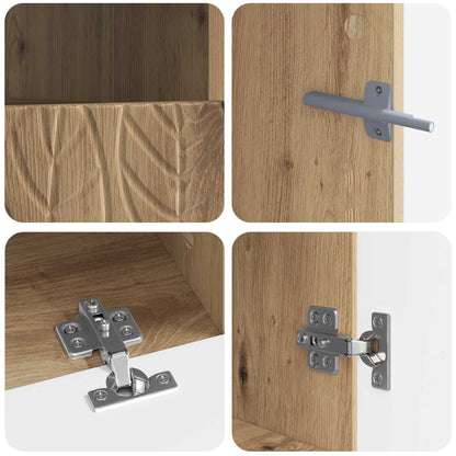 vidaXL 5 Piece LED TV Cabinet Artisan Oak Engineered Wood