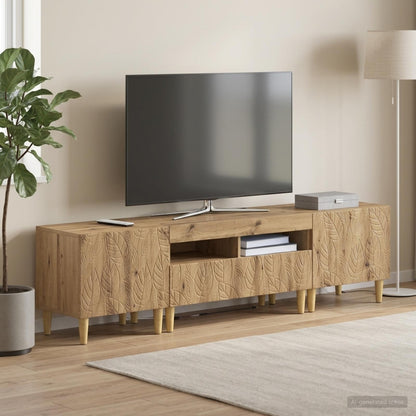 vidaXL 3 Piece LED TV Cabinet DELFT Artisan Oak Engineered Wood