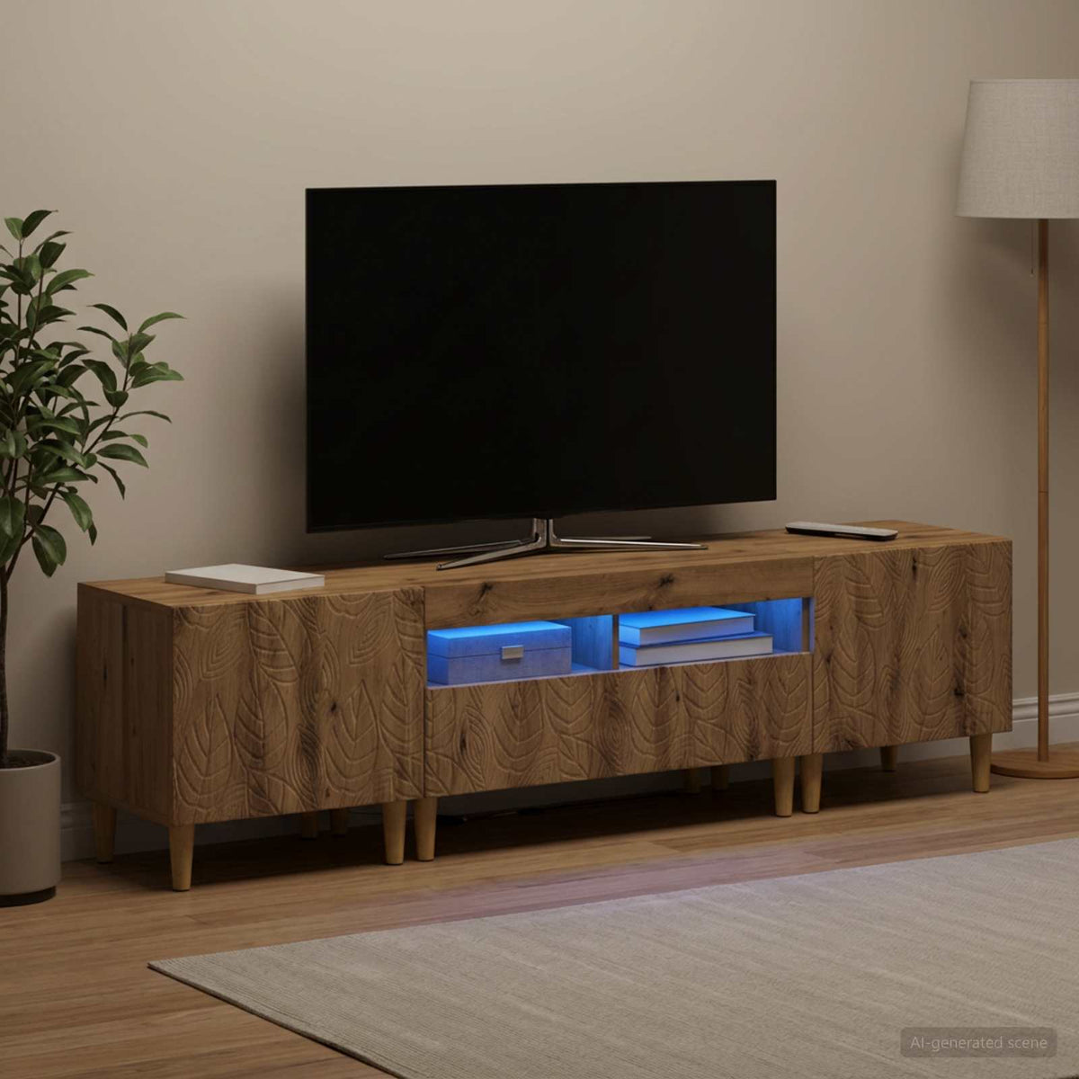 vidaXL 3 Piece LED TV Cabinet DELFT Artisan Oak Engineered Wood