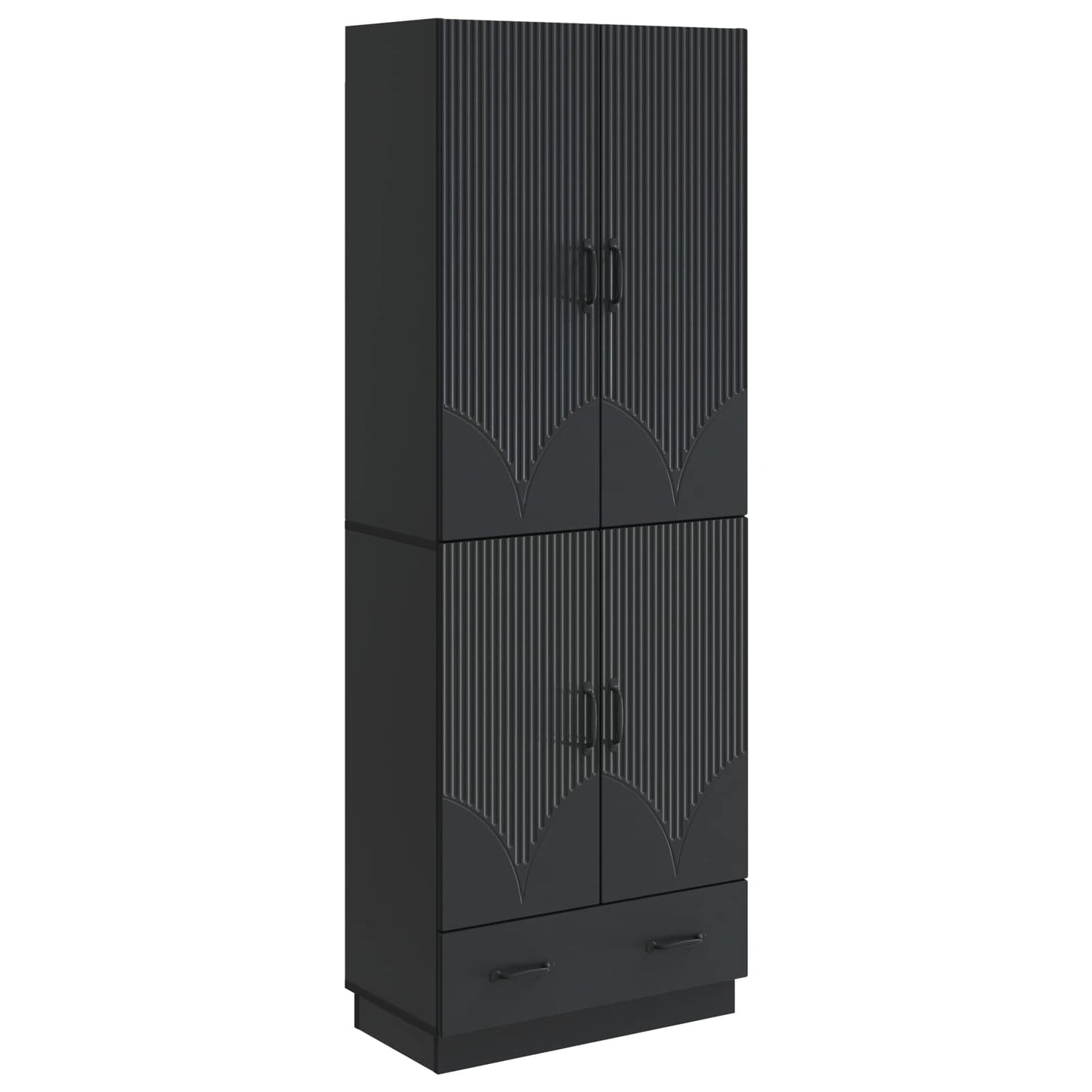 vidaXL Cabinet Set 2 pcs Black Engineered Wood