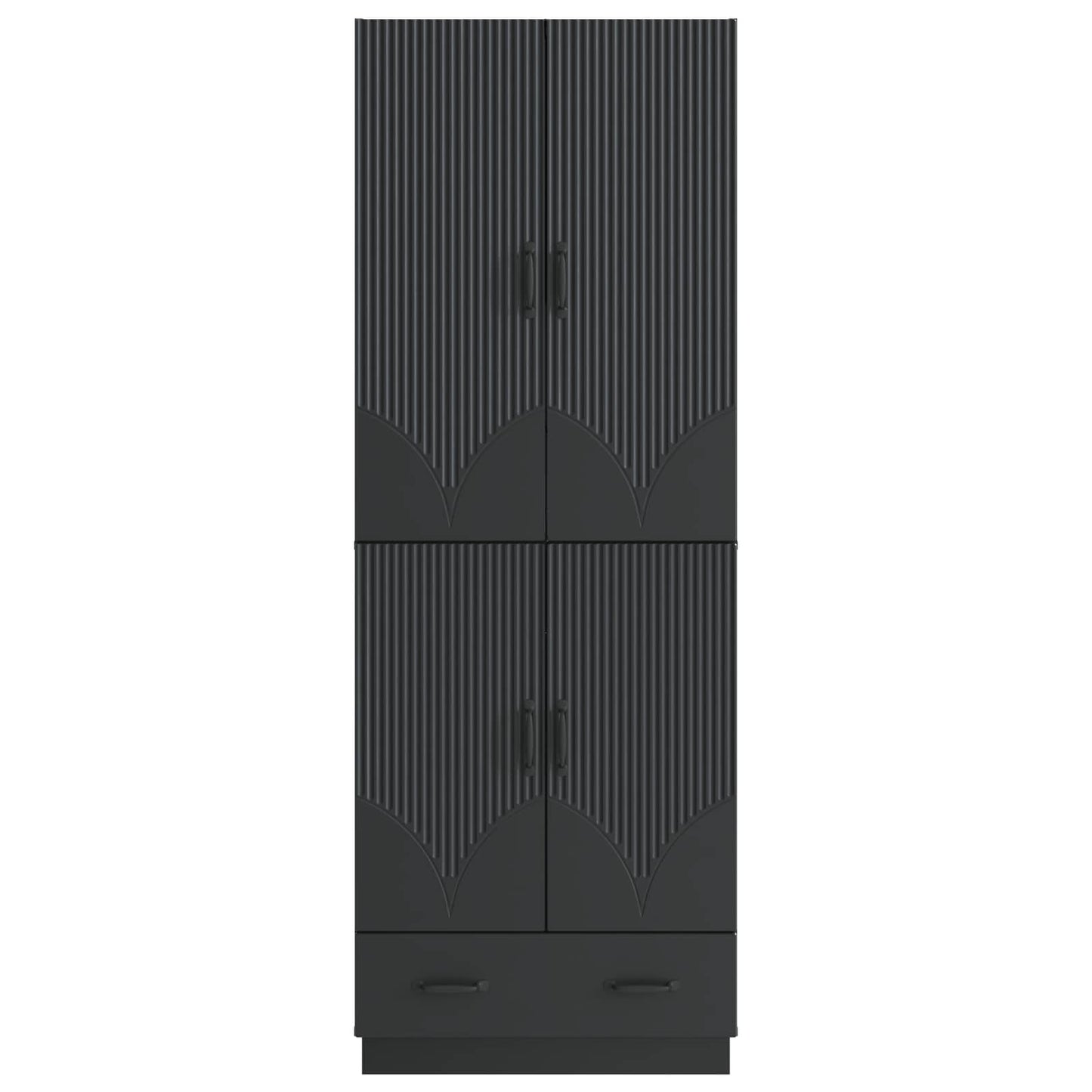 vidaXL Cabinet Set 2 pcs Black Engineered Wood