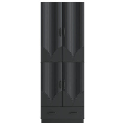 vidaXL Cabinet Set 2 pcs Black Engineered Wood