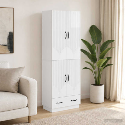 vidaXL Cabinet Set 2 pcs High Gloss White Engineered Wood