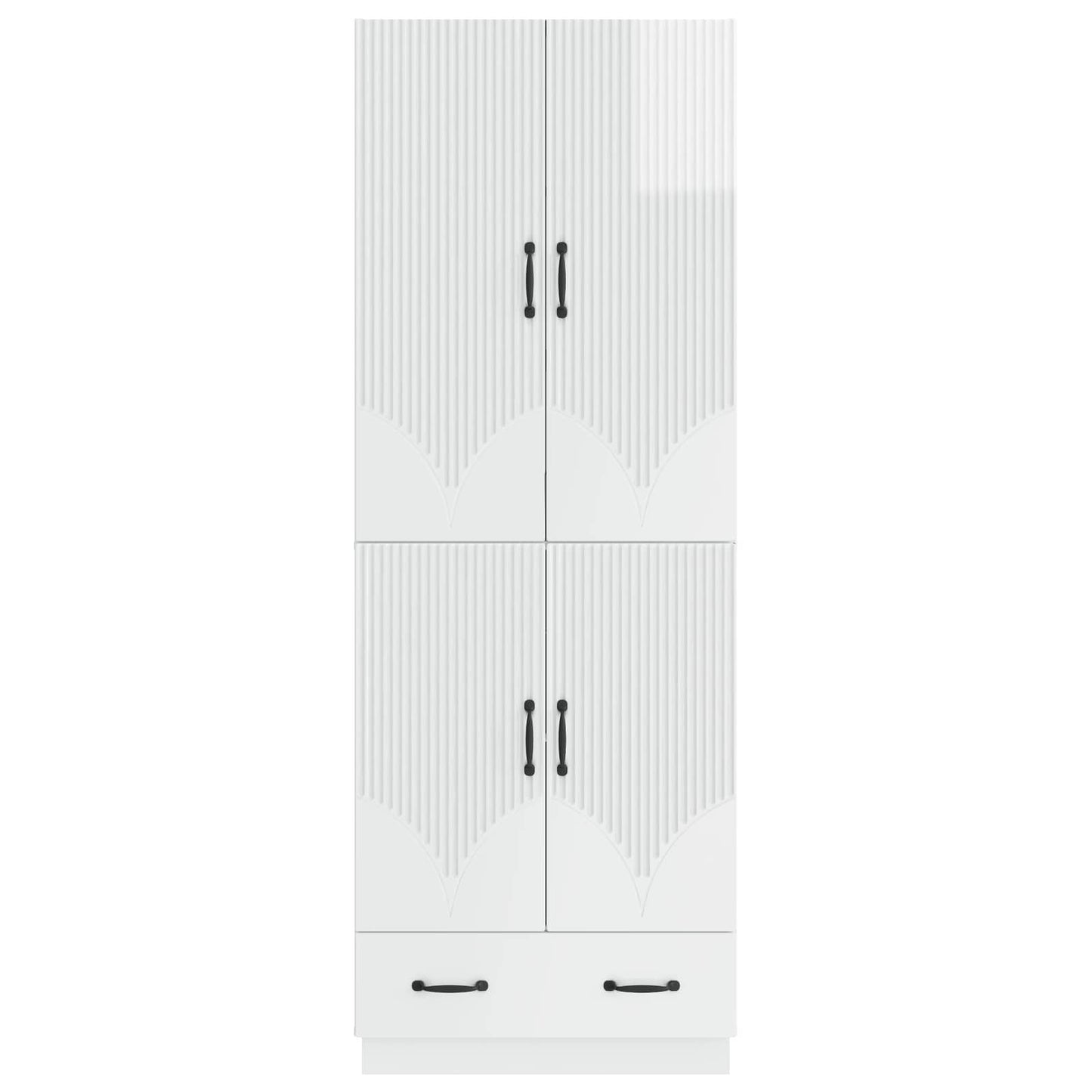 vidaXL Cabinet Set 2 pcs High Gloss White Engineered Wood