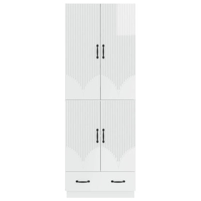vidaXL Cabinet Set 2 pcs High Gloss White Engineered Wood