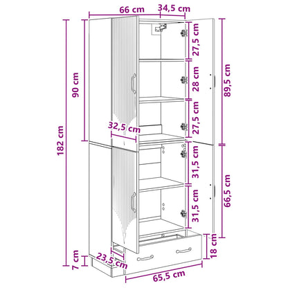 vidaXL Cabinet Set 2 pcs High Gloss White Engineered Wood