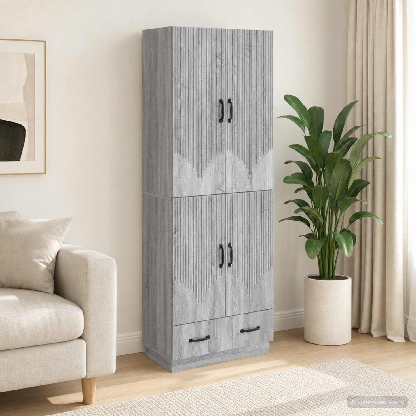 vidaXL Cabinet Set 2 pcs Grey Sonoma Engineered Wood