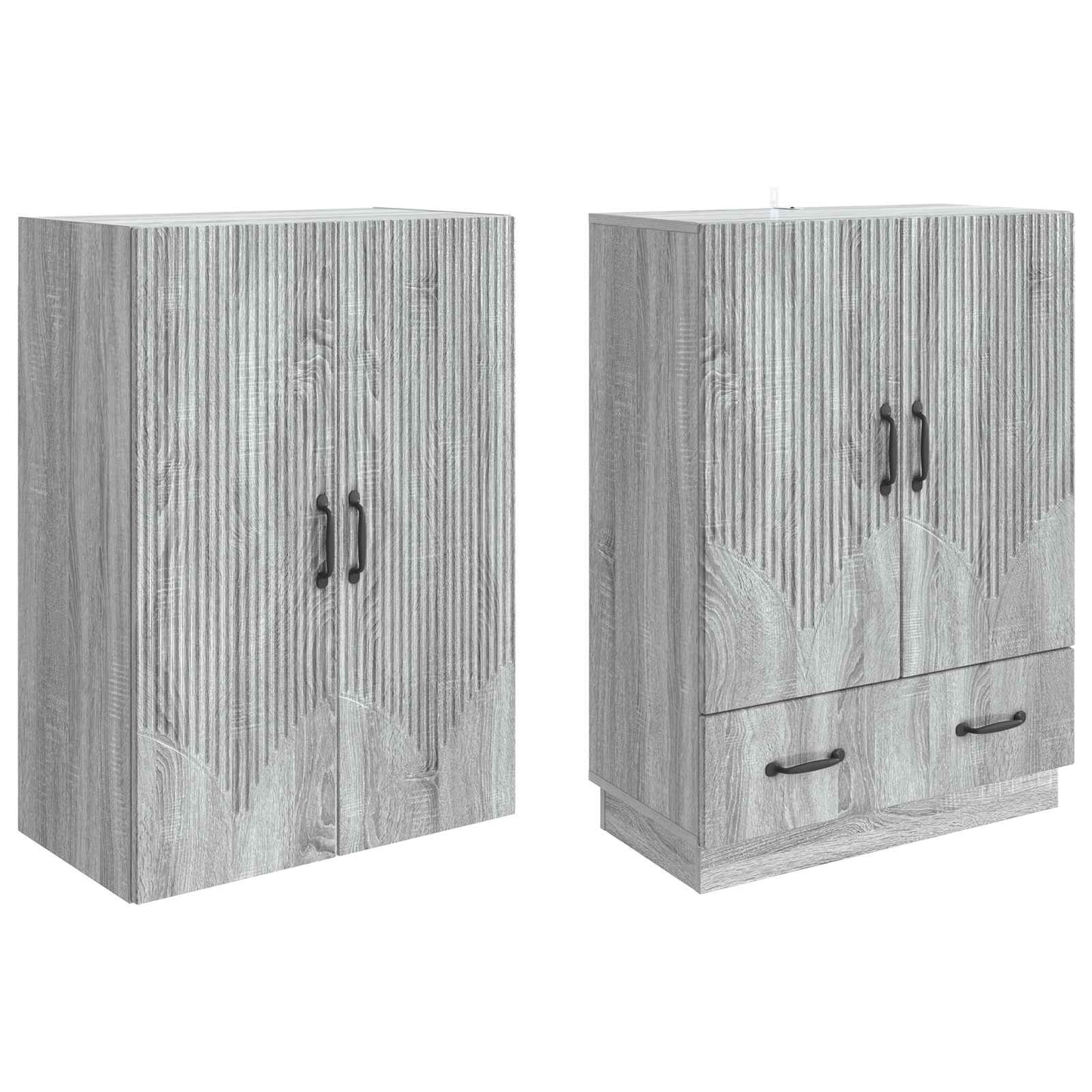 vidaXL Cabinet Set 2 pcs Grey Sonoma Engineered Wood