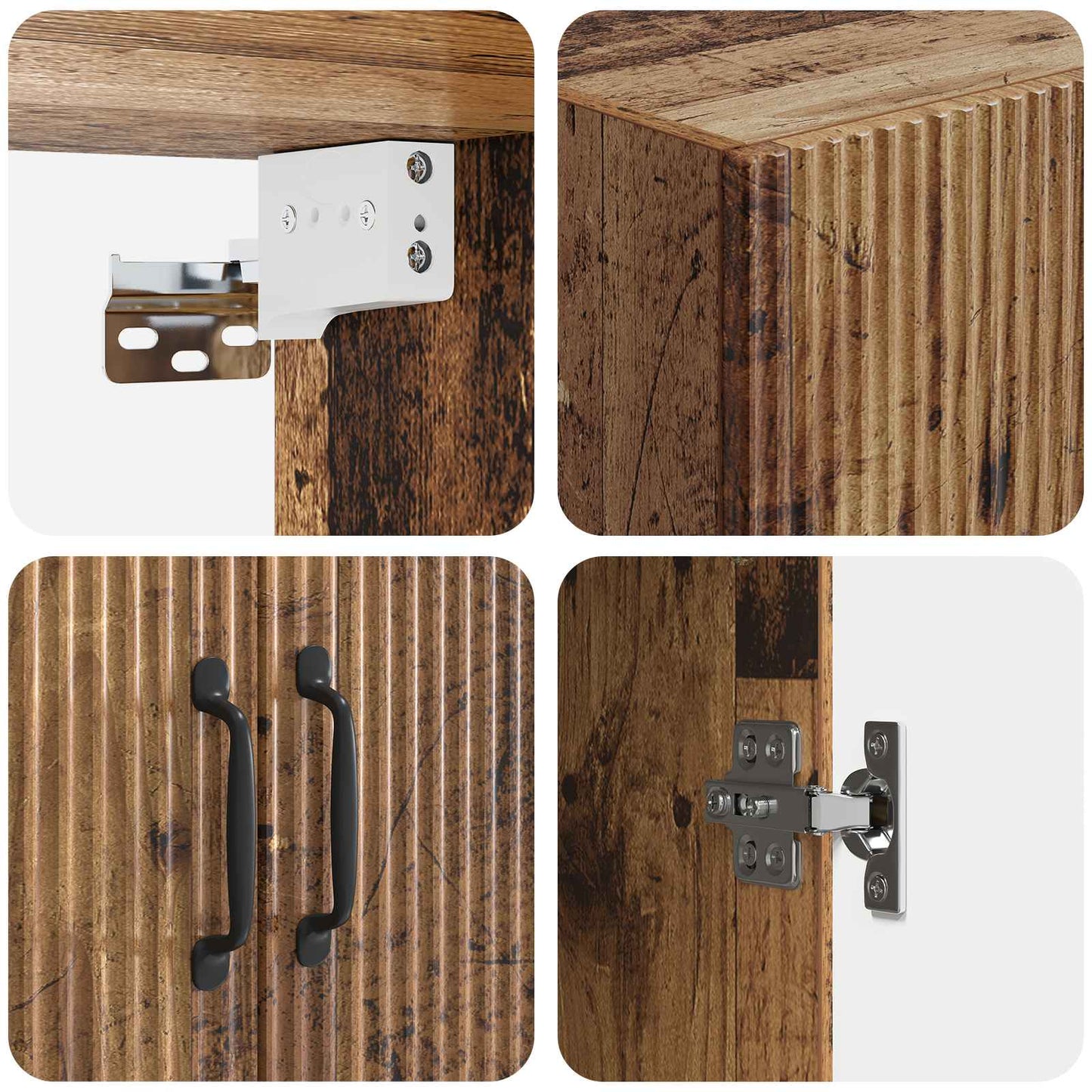 vidaXL Cabinet Set 2 pcs Old Wood Engineered Wood