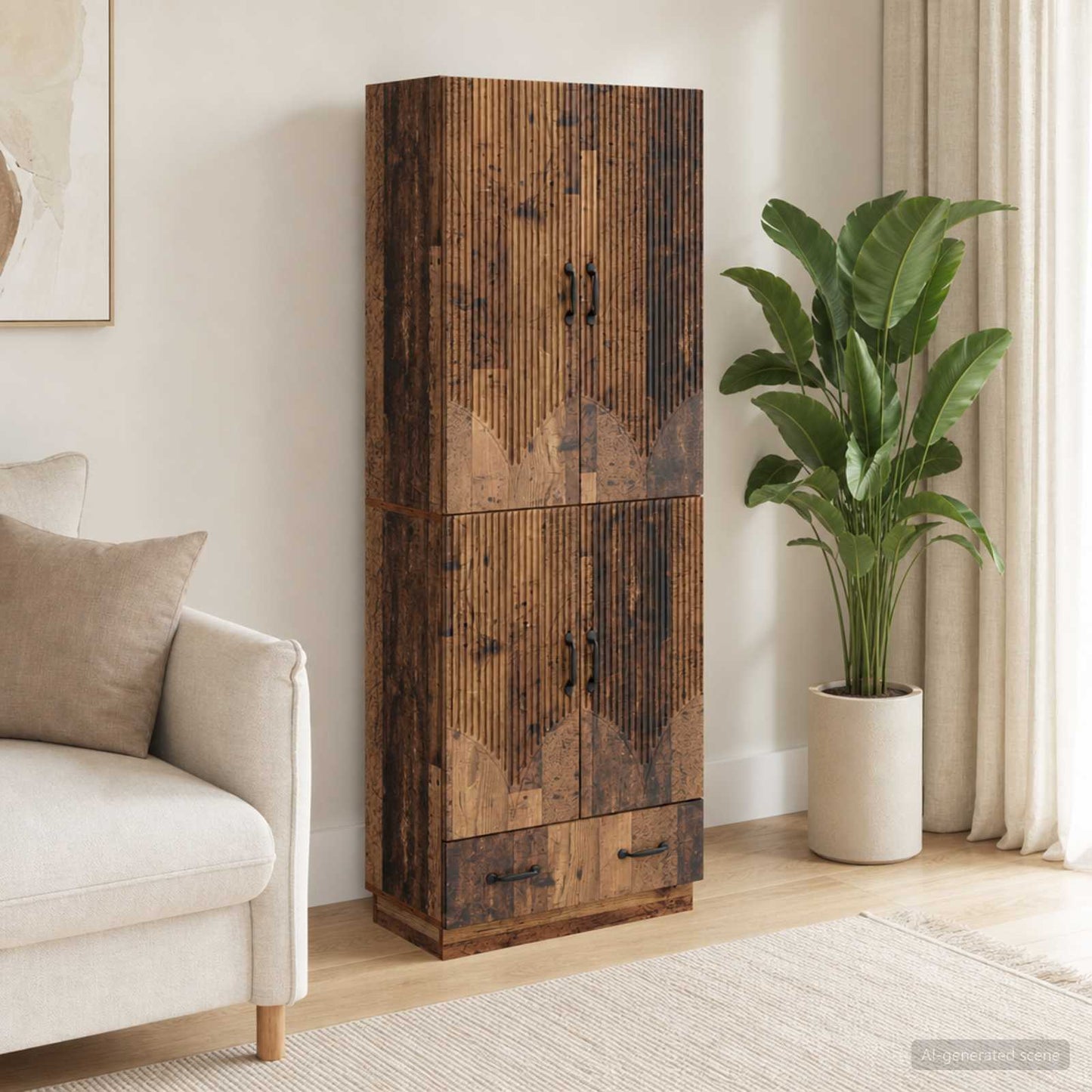 vidaXL Cabinet Set 2 pcs Old Wood Engineered Wood