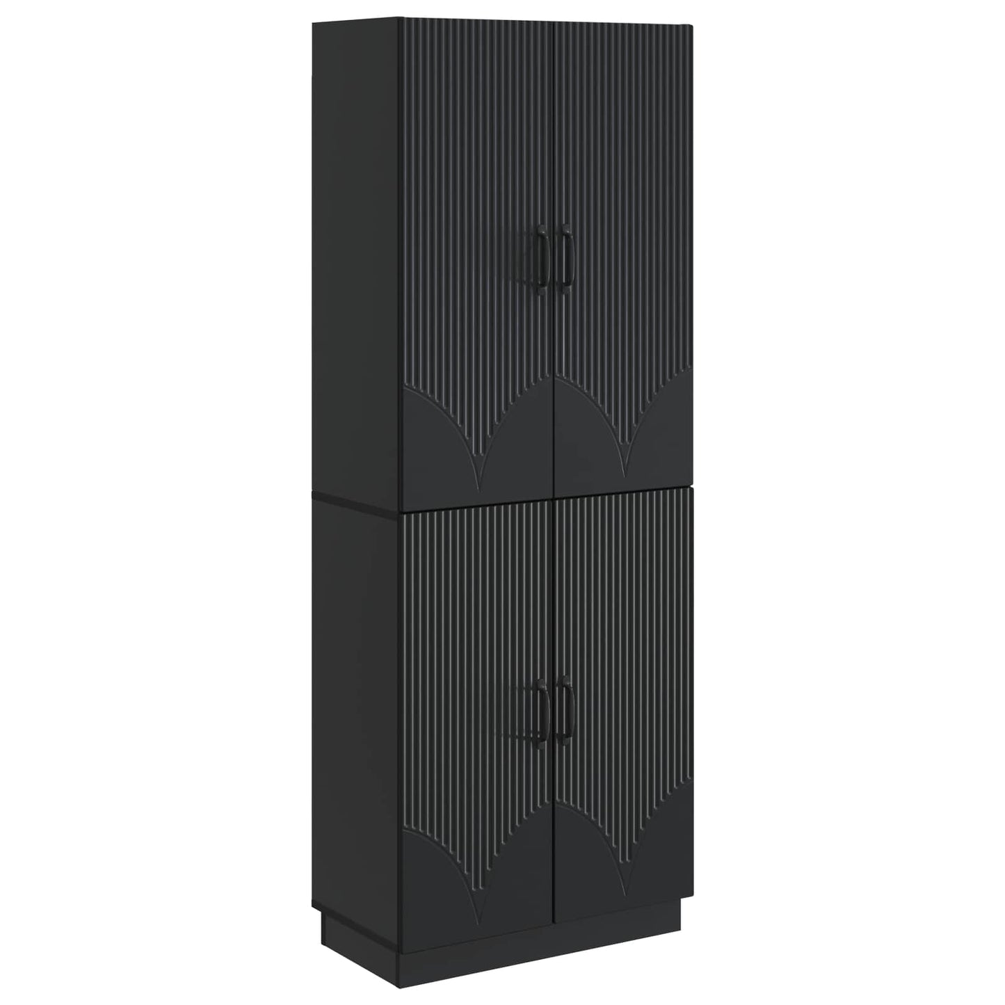 vidaXL Cabinet Set 2 pcs Black Engineered Wood