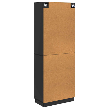 vidaXL Cabinet Set 2 pcs Black Engineered Wood