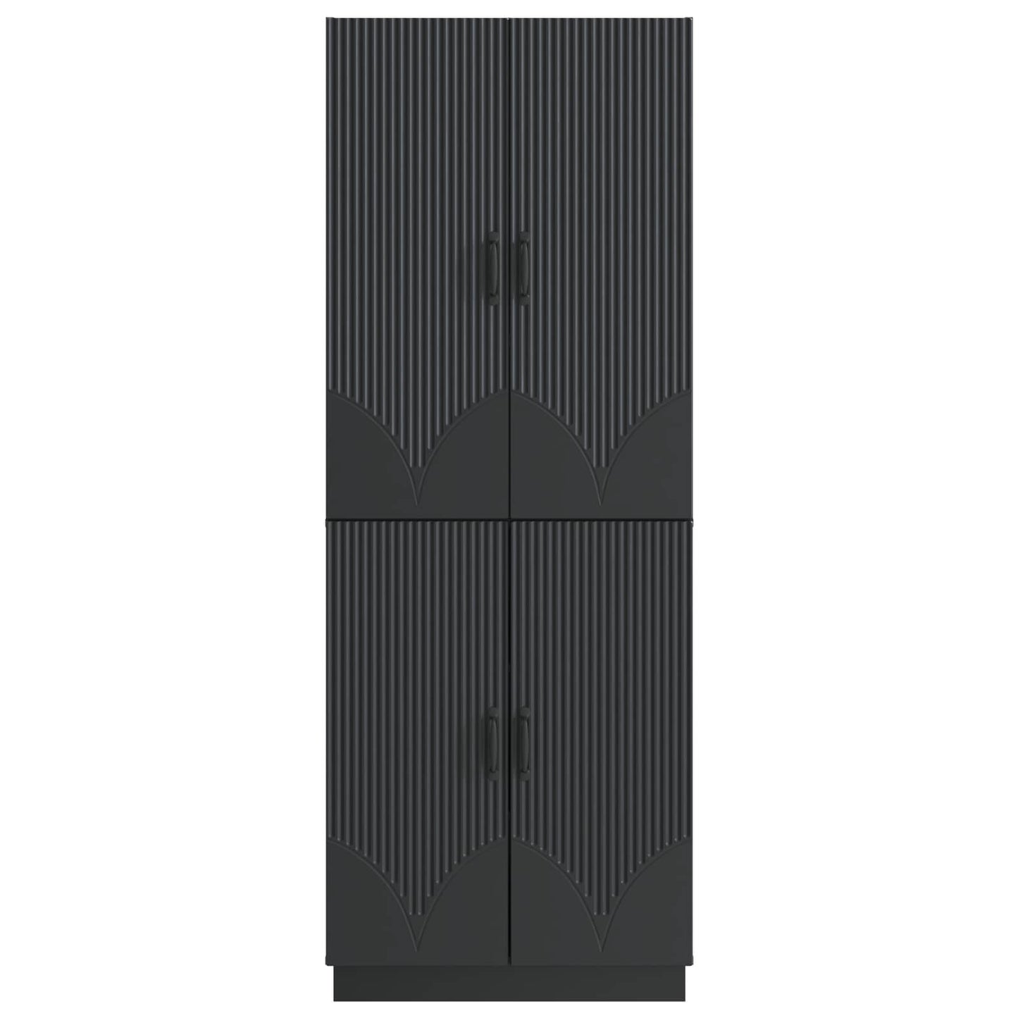 vidaXL Cabinet Set 2 pcs Black Engineered Wood