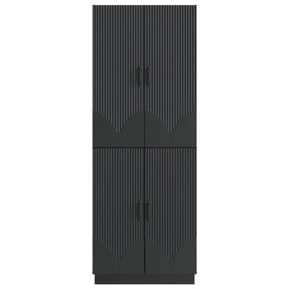 vidaXL Cabinet Set 2 pcs Black Engineered Wood