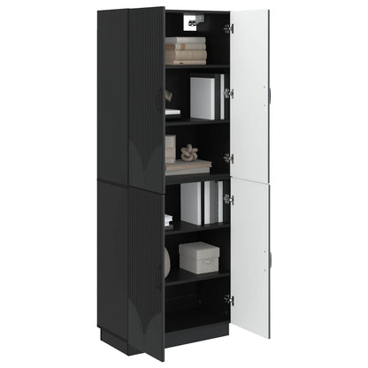 vidaXL Cabinet Set 2 pcs Black Engineered Wood