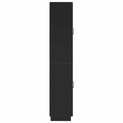 vidaXL Cabinet Set 2 pcs Black Engineered Wood
