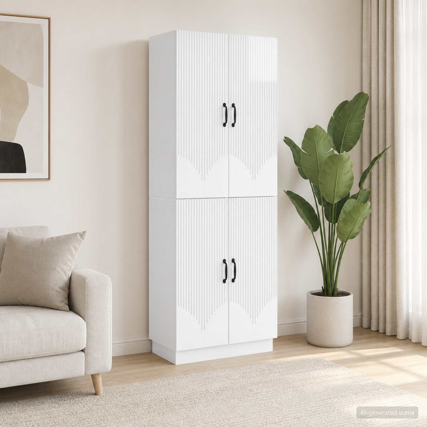 vidaXL Cabinet Set 2 pcs High Gloss White Engineered Wood