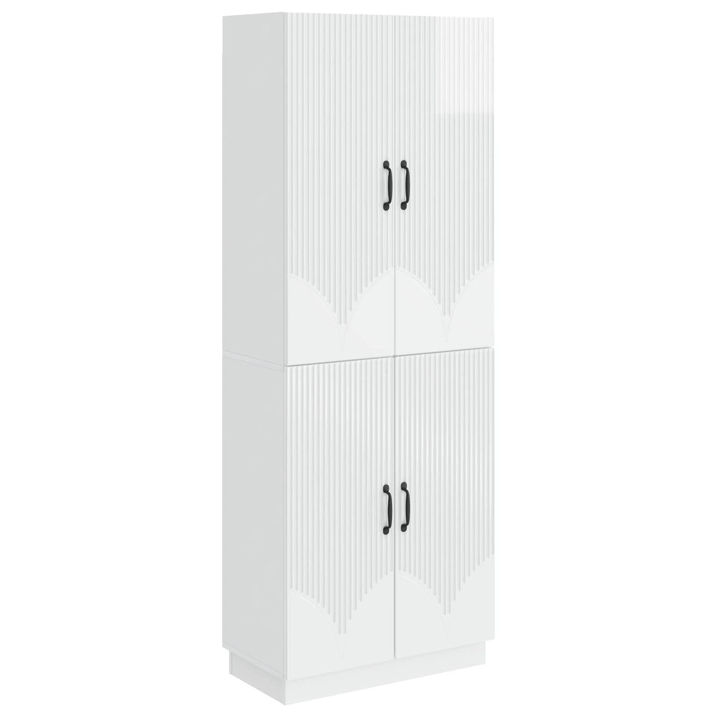 vidaXL Cabinet Set 2 pcs High Gloss White Engineered Wood