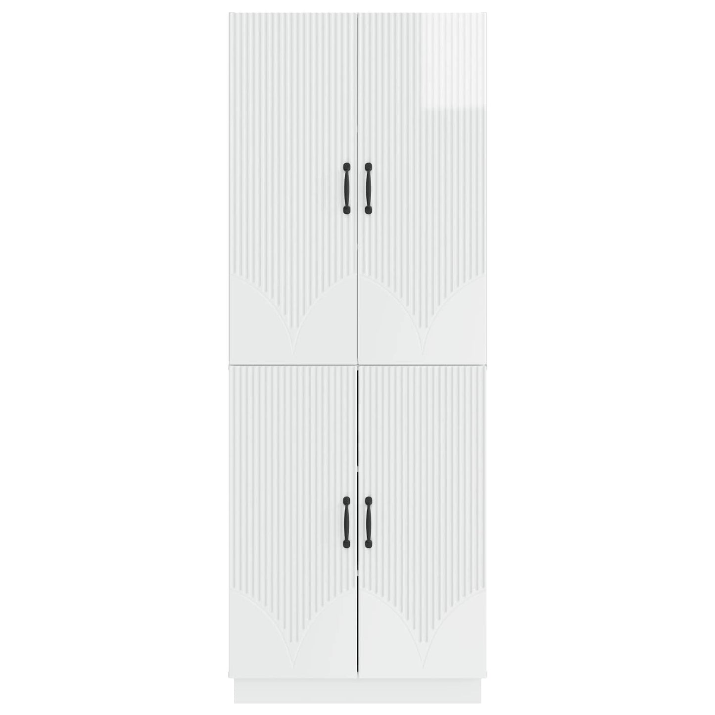 vidaXL Cabinet Set 2 pcs High Gloss White Engineered Wood
