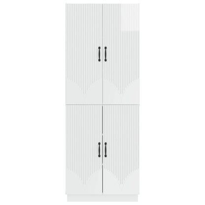 vidaXL Cabinet Set 2 pcs High Gloss White Engineered Wood