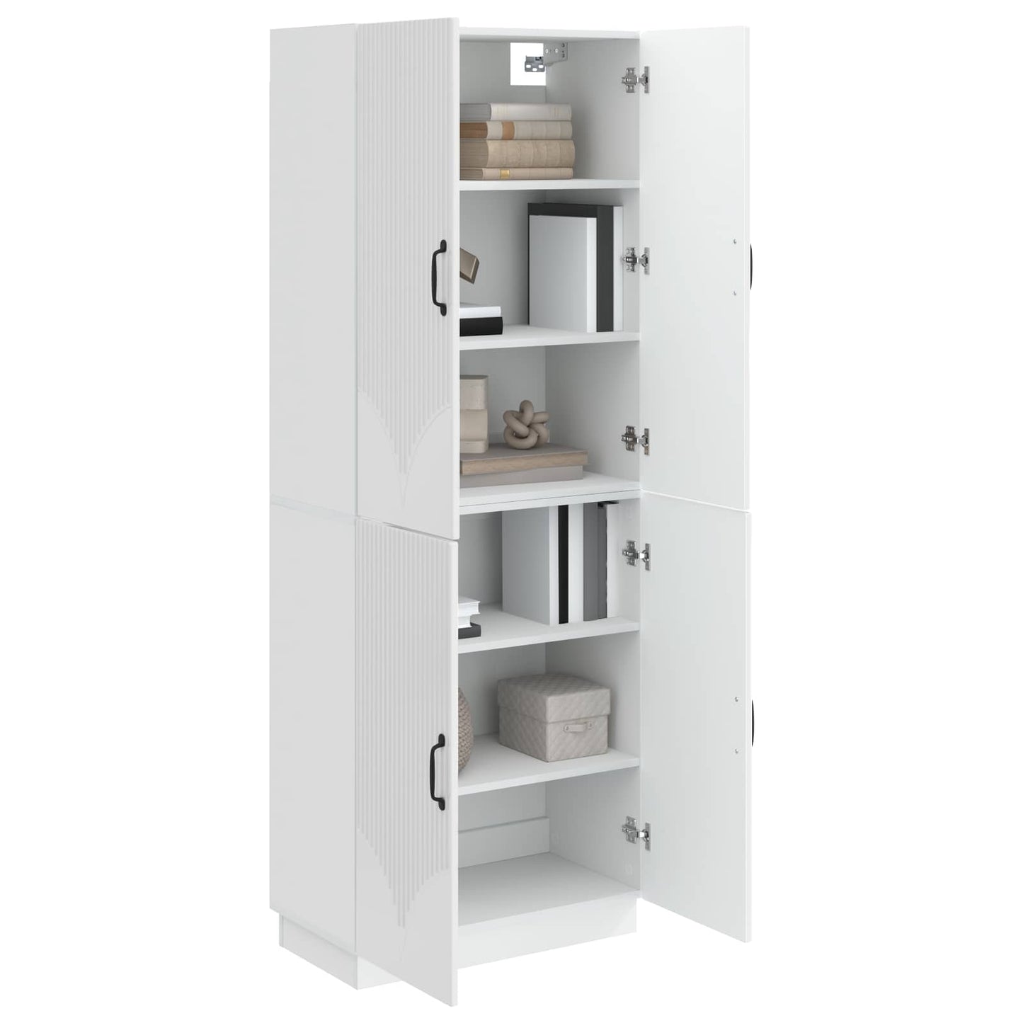 vidaXL Cabinet Set 2 pcs High Gloss White Engineered Wood