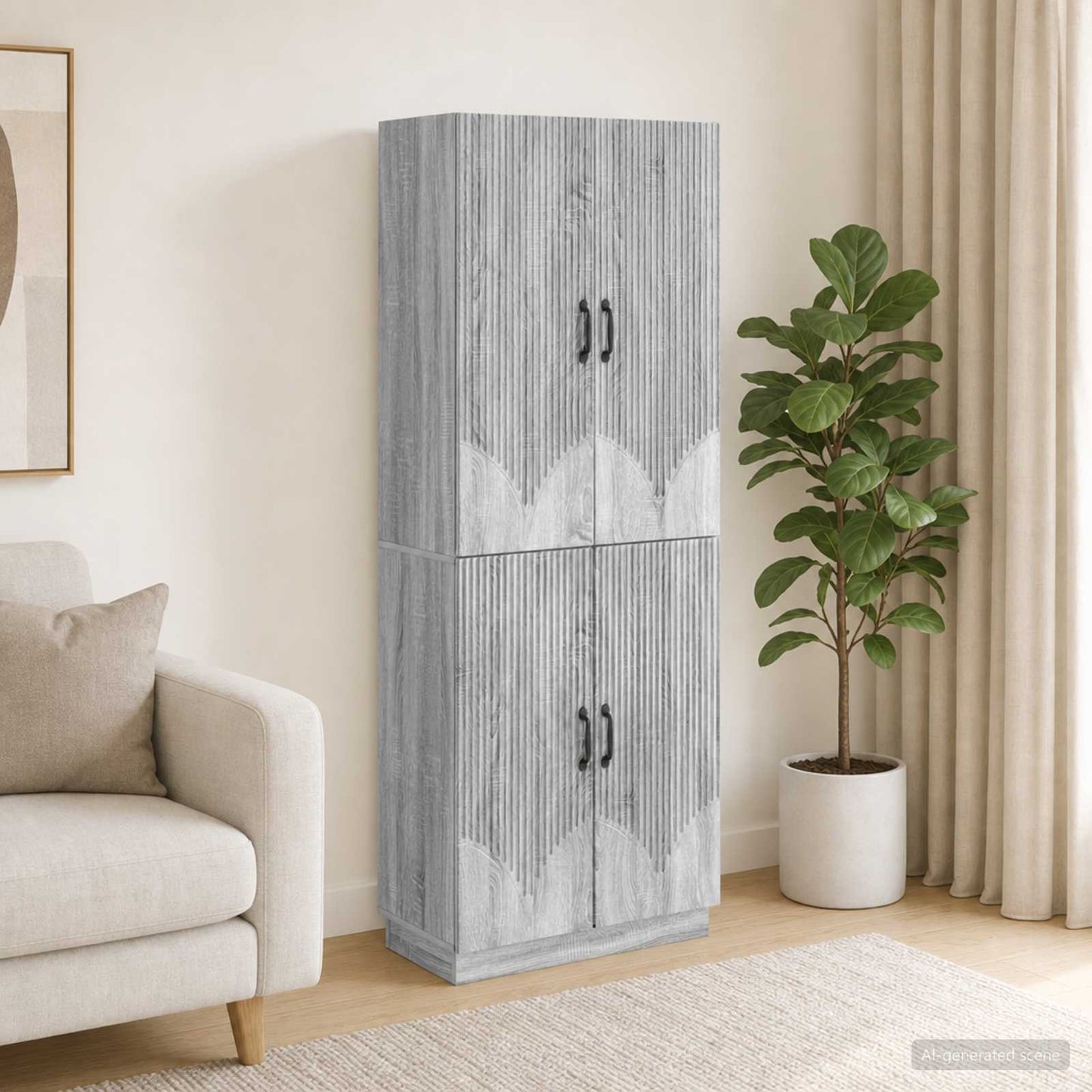 vidaXL Cabinet Set 2 pcs Grey Sonoma Engineered Wood