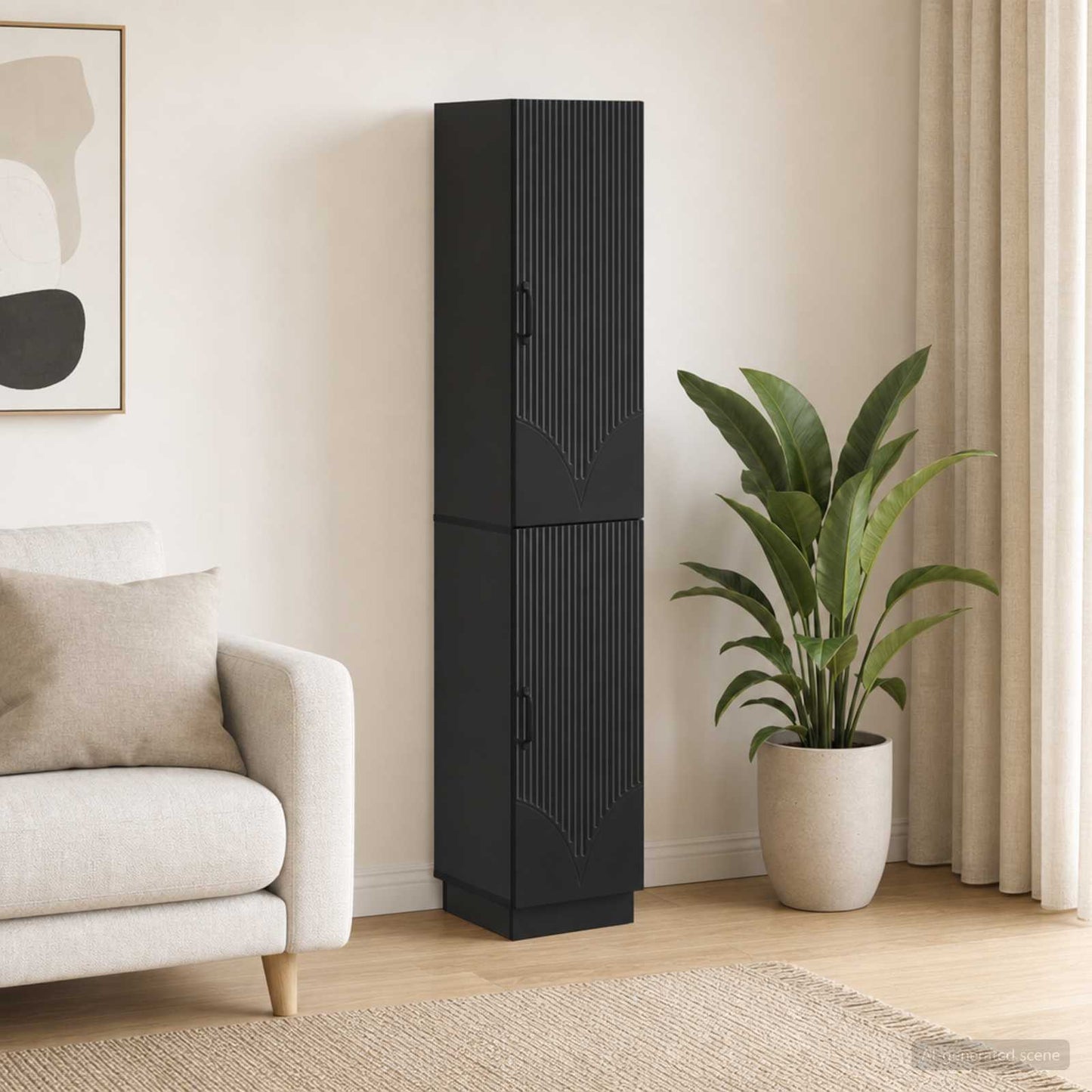 vidaXL Cabinet Set 2 pcs Black Engineered Wood