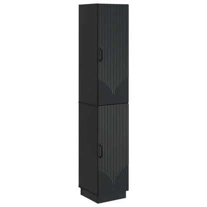 vidaXL Cabinet Set 2 pcs Black Engineered Wood