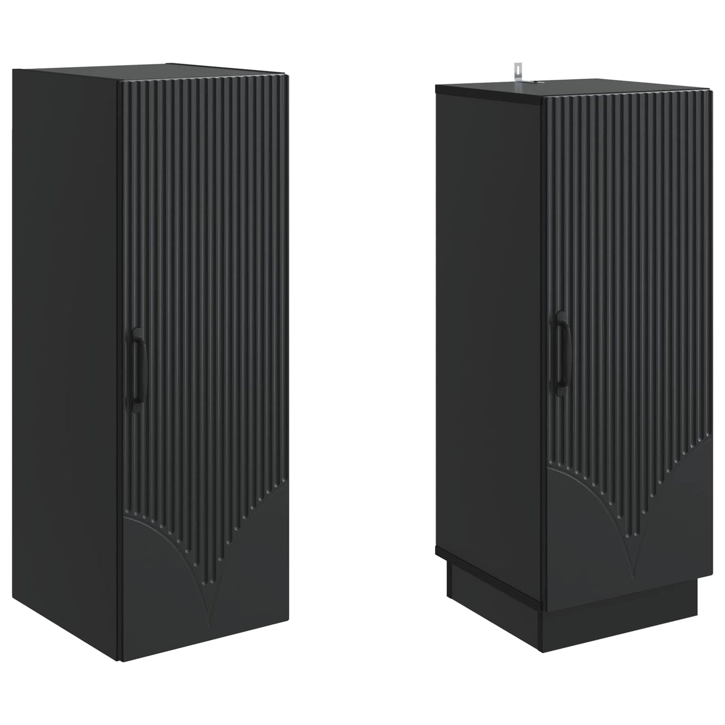 vidaXL Cabinet Set 2 pcs Black Engineered Wood