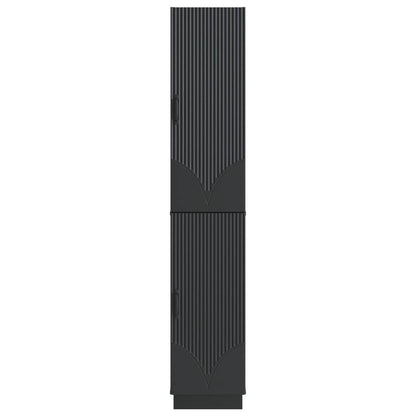 vidaXL Cabinet Set 2 pcs Black Engineered Wood