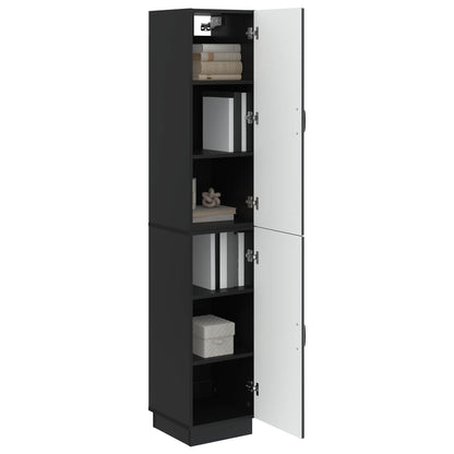 vidaXL Cabinet Set 2 pcs Black Engineered Wood